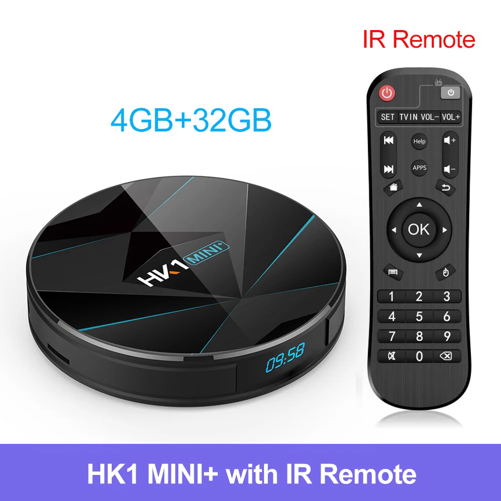 4G32G Android 9,0 ТВ приставка 4 Гб 64 Гб Rockchip RK3318 USB3.0 1080P H.265 4K 60fps Google плеер Youtube телеприставка HK1 MINI Plus - Цвет: 4G32G