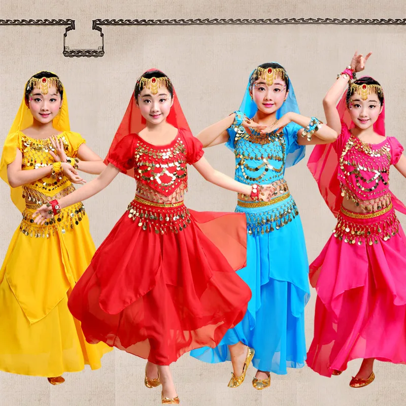 

Belly Dance Costume Set Kids Women Children Belly Dancing Costumes Oriental Skirt Performance Competition Bollywood Indian Dress