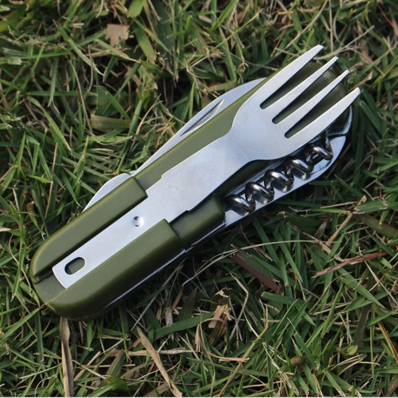 

YINGTOUMAN Outdoor Portable Fork knife tableware Tools Function Folding Fork knife Travel sets Folding Outdoor Tableware