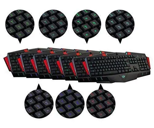 Игровая клавиатура Redragon K501 104 стандартных клавиш 8 программируемых макроклавиш, с подставкой для запястья, водонепроницаемый дизайн