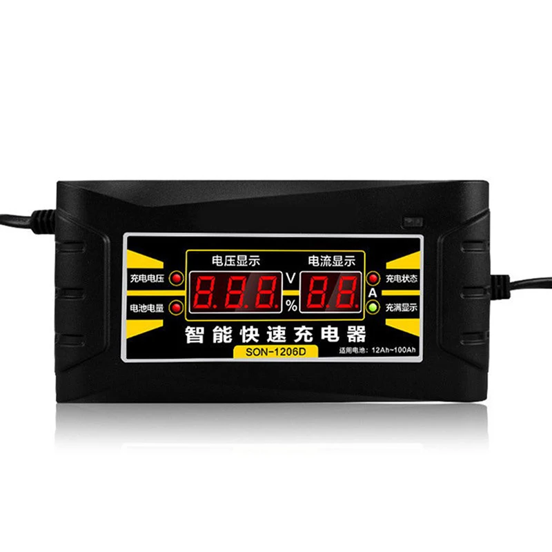 12V 6A Intelligent Full Automatic Auto Smart Fast Power Charging For Wet Dry LCD Display US Plug Car Battery Charger | Автомобили и