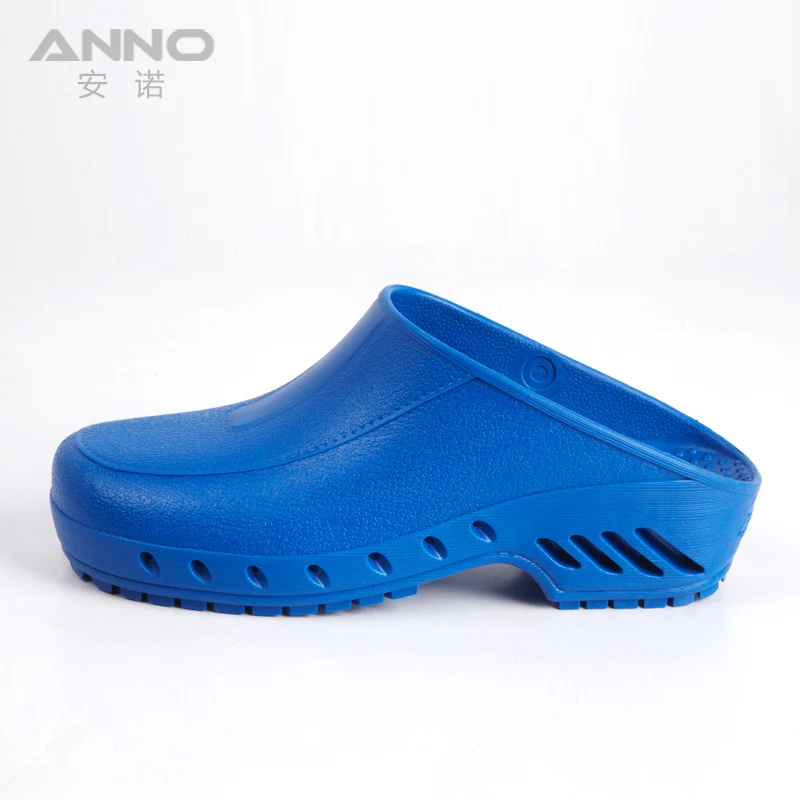 Blue(LanSe) ANNO антистатические медицинские башмаки TPE Больничная обувь для медсестры износостойкие антистатические рабочие сабо для мужчин и женщин резиновые шлепанцы - Цвет: Blue(LanSe)