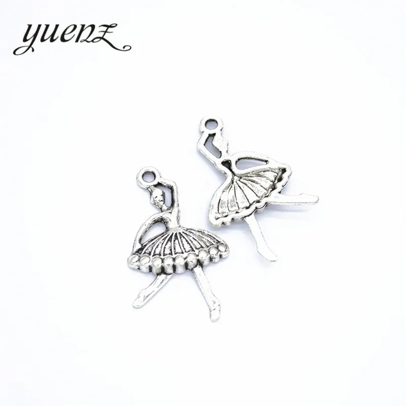 YuenZ 10pcs Dancer Charms Antique Silver color Metal Pendant For Jewelry Making Necklace DIY Crafts 36*21mm I167 | Украшения и