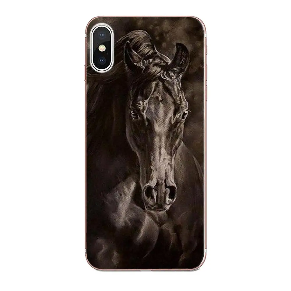 ТПУ защитный чехол для Apple iPhone X XS Max XR 4 4S 5 5C 5S SE 6 6S 7 8 Plus Отличные Красивые лошади