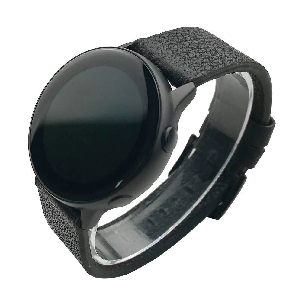 Черный/коричневый 20 мм 22 мм кожаный сменный ремешок для samsung Galaxy Watch Active 2 1/42 мм/46 мм браслет ремень аксессуары