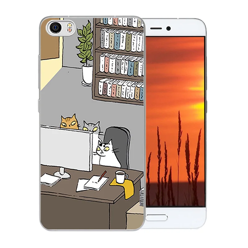 Soft TPU Case For Xiaomi 5 Mi MI5 M5 Cases Cover 5.15&quot Mobile Phone Back Cats Family Pattern Silicon Shells |