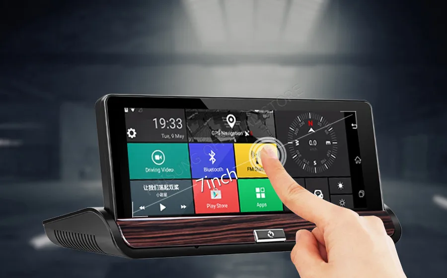 Phisung V50 " сенсорный Android 3g зеркало заднего вида DVR gps wifi Автомобильный видеорегистратор авто тире камера FHD 1080P Двойная Камера rom 16 Гб