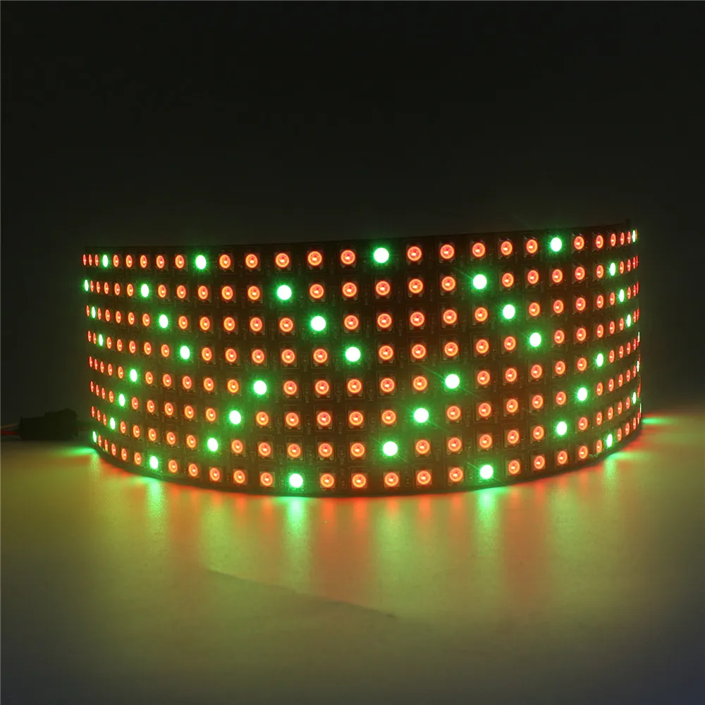 WS2812B RGB Светодиодная панель экрана 8x8/8x32/16x16 пикселей WS2812 IC чип индивидуально адресуемый полноцветный экран панели DC5V
