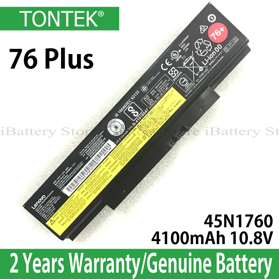 Подлинная 45N1760 батарея для Lenovo ThinkPad E555 E550 E550C E560 E565 45N1761 76 + Plus 4100mAh 10 8 V|Аккумуляторы