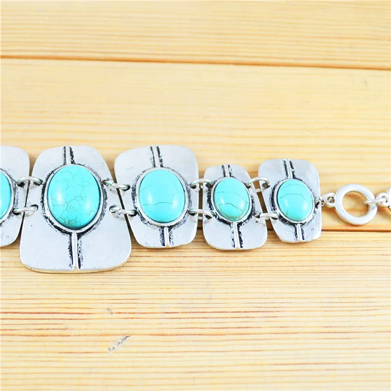 Продолговатые синий камень Цепочки и ожерелья Браслет Ювелирные наборы для Для