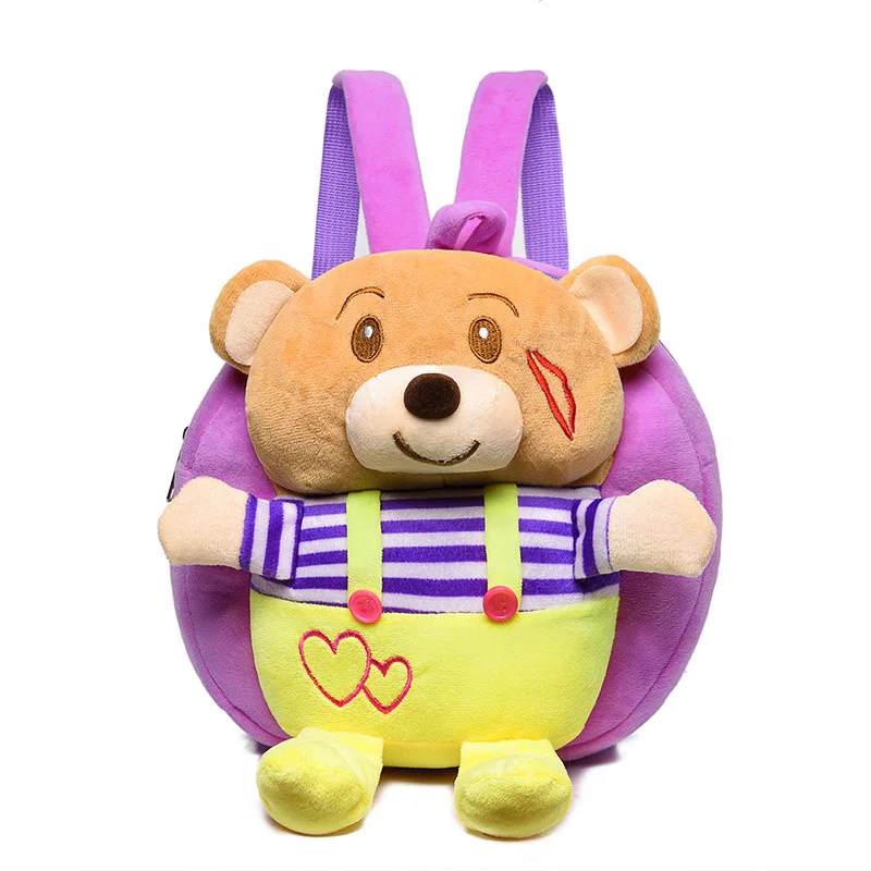 purple bear Милый мультфильм детский плюшевый рюкзак игрушки чучела пчела Медведь обезьяна мини школьные сумки детские подарки мальчик девочка ребенок студенческий сумки прекрасный - Цвет: purple bear
