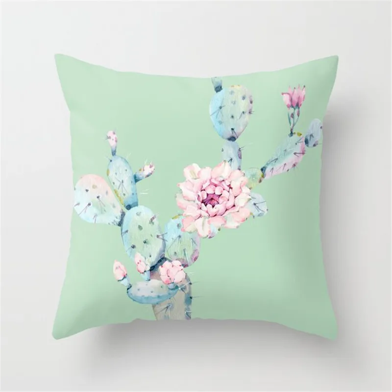 Симпатичные Красочные хлопковые Льняные Наволочки с принтом кактуса чехол для