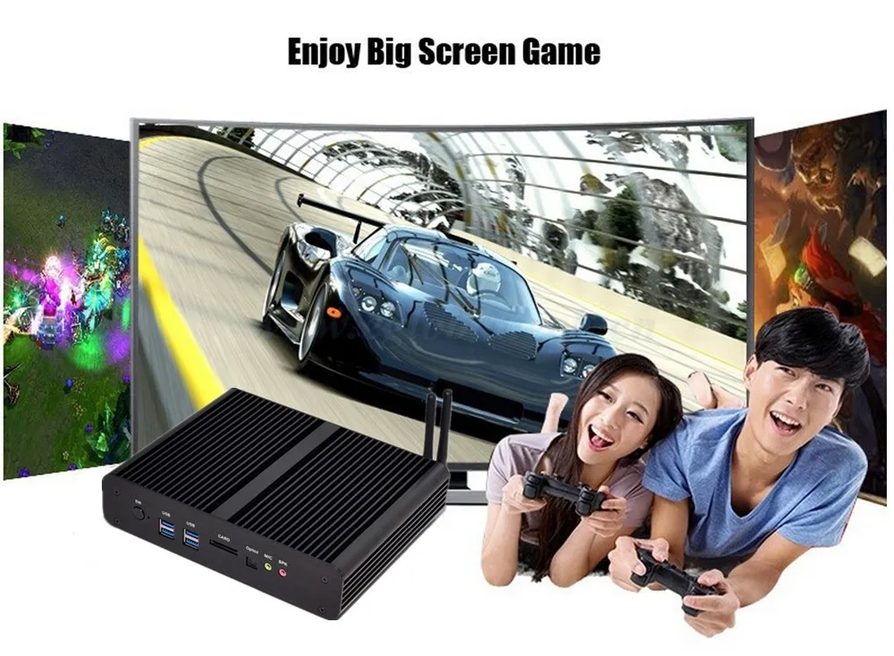 Broadwell 5Gen Мини ПК 4G ram Скелет аудиовидеоцентра Intel Nuc Безвентиляторный Компьютер i7 5500U i5 5257U графика Iris 6100 5500 Wifi Bluetooth