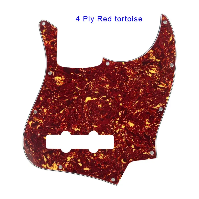 4 ply red tortoise Pleroo гитара деталей pickguards Стандартный 10 отверстий 4 строки костюм для fender Jazz Bass Стиль JB накладку к царапинам плиты - Цвет: 4 ply red tortoise