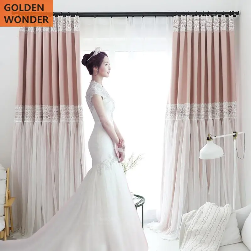 Корейская принцесса марлевые двухслойные Роскошные занавески для гостиной
