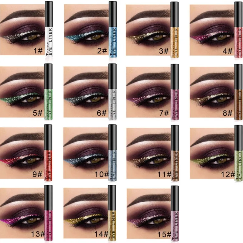 Жидкая подводка для глаз 1 шт. тени век с блестками мерцающие матовые блестящие