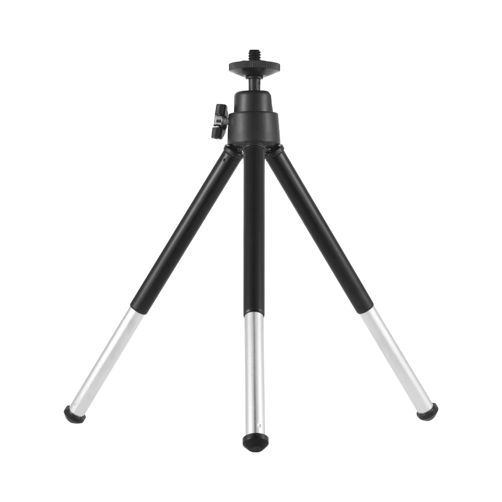 2-х секционный Выдвижная настольный мини-штатив для фотоаппарата для iPhone Xiaomi samsung Android штативы для телефонов для Gopro DV SLR камеры ILDC - Цвет: Черный