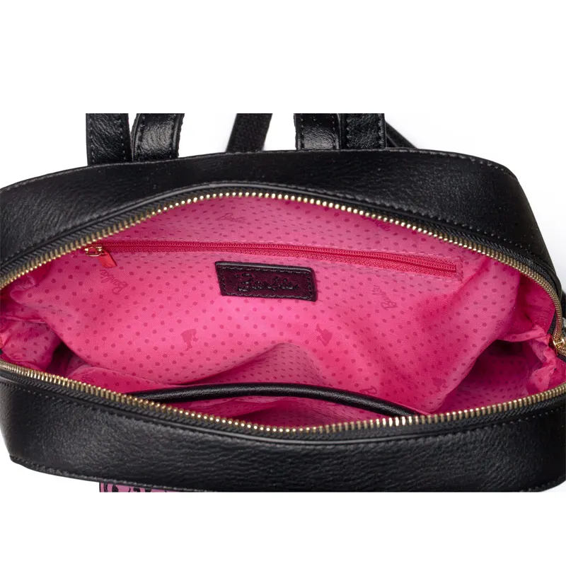 Barbie Популярные женские рюкзаки для девочек рюкзак черный Искусственная кожа