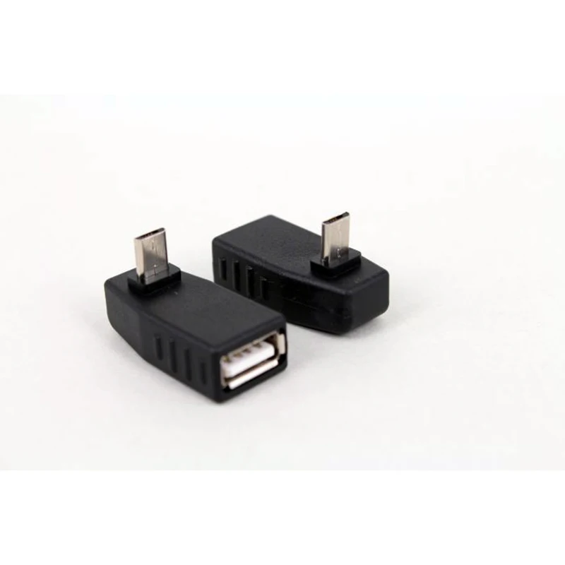 10 шт./лот 90 градусов вверх вниз правый угловой микро USB Тип B к мама OTG адаптер
