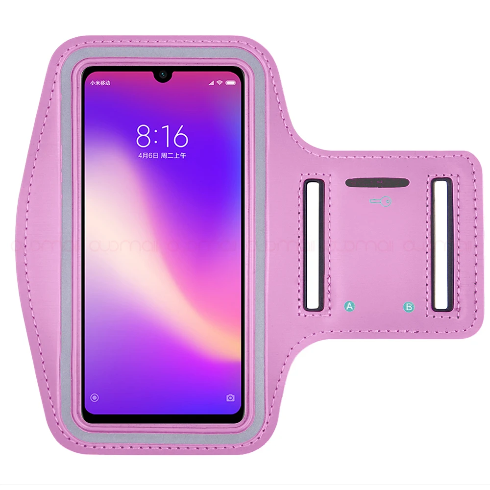 Розовый Универсальный спортивный наручный чехол для телефона для xiaomi mi9 8 cc9 Redmi k20 note 8 Pro 7 наручная сумка для бега мужские и женские аксессуары для улицы mix 3 2 - Цвет: Розовый