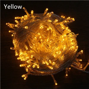 Yellow Новинка, 5 м, 10 м, 20 м, 30 м, 50 м, 100 м, светодиодный Сказочный светильник, наружная Водонепроницаемая гирлянда AC220V для Рождества, свадьбы, рождественской вечеринки - Испускаемый цвет: Yellow