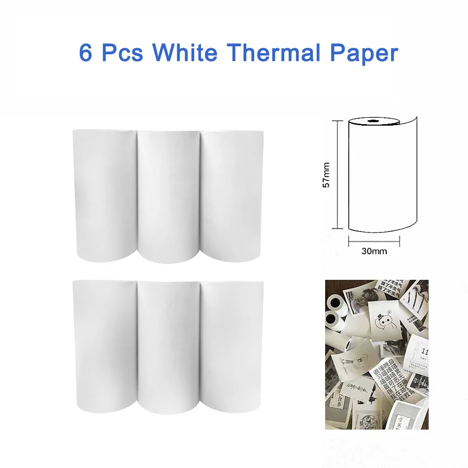 White Thermal Paper PeriPage paper ANG термобумага этикетка бумажный стикер бумага для фотопринтера - Цвет: White Thermal Paper