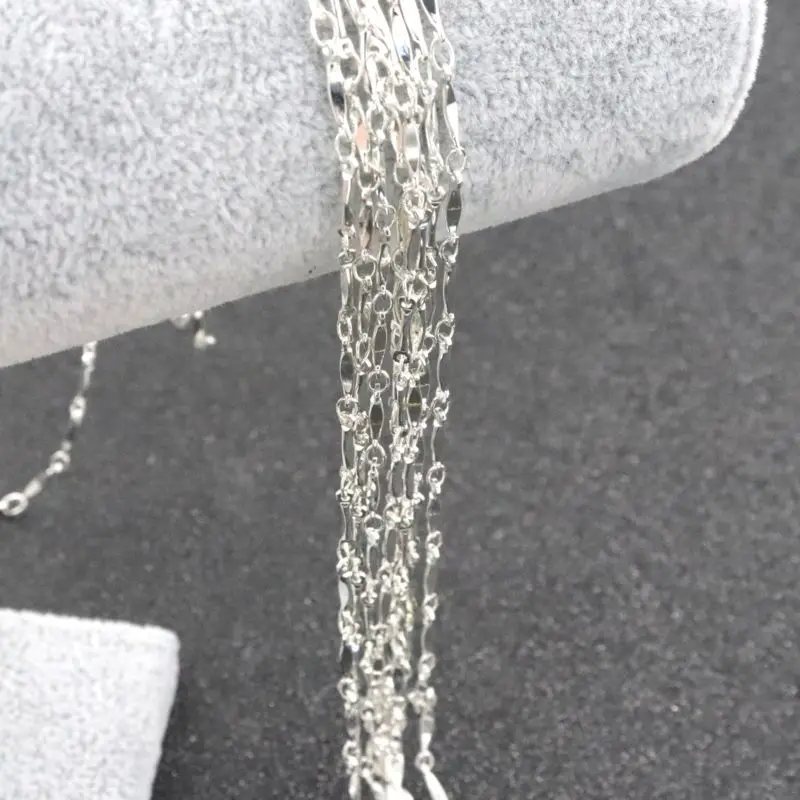 Silver 2 метра, розовое, красное, золотое, серебряное кольцо, медная цепочка для самостоятельного изготовления ювелирных изделий, ожерелье, браслет, аксессуары - Цвет: Silver