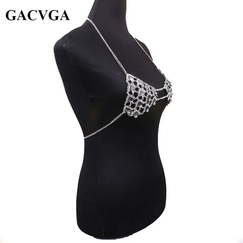 Женский укороченный топ GACVGA металлический лифчик с лямкой на шее вечерние