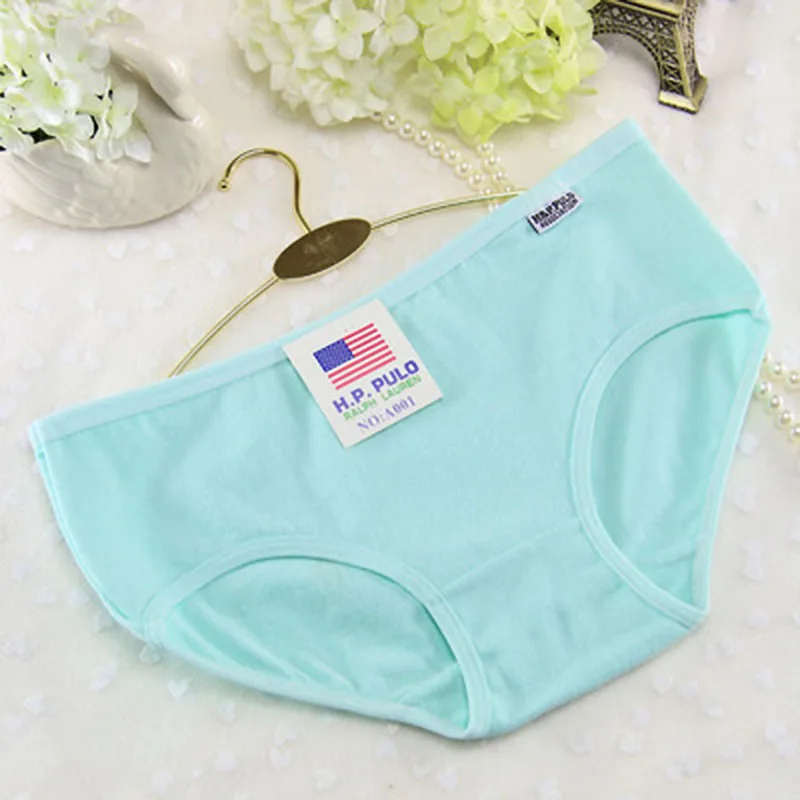 Light Green Модные, 14 цветов, 2 размера, хлопковые трусы, одноцветные, средней посадки, яркие цвета, удобные женские трусики - Цвет: Light Green