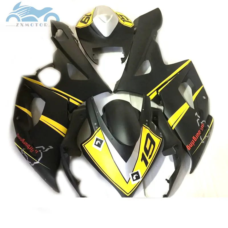 АБС-пластик комплект обтекателей для Suzuki GSXR 1000 GSXR1000 2005 2006 спортивные Обтекатели набор 05 06 K5 K6 черного и желтого цвета, HQ02
