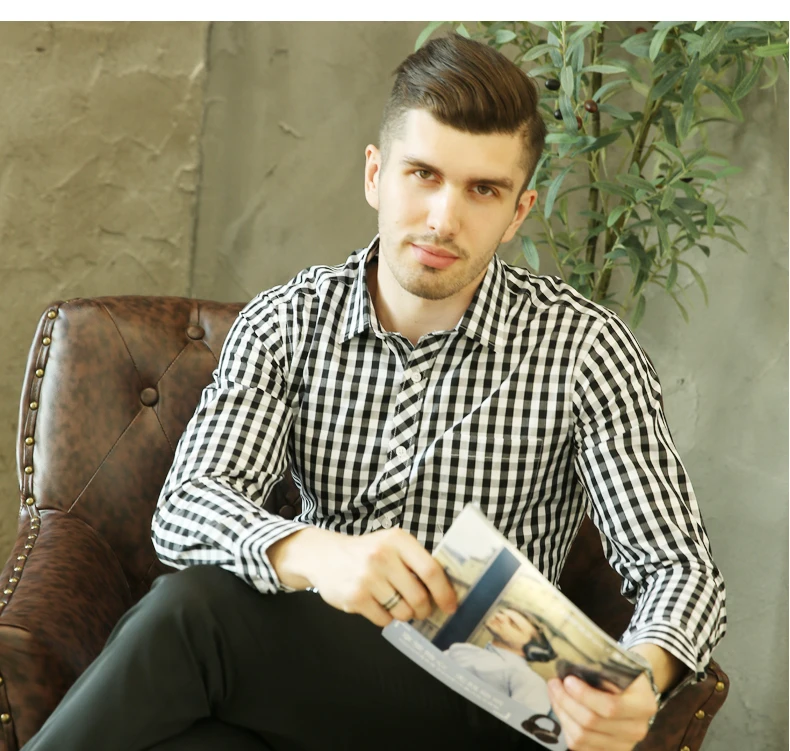 Высококачественная Осенняя Новая мужская рубашка, Клетчатая Мужская рубашка с длинными рукавами, Повседневная рубашка Camisa, повседневная красная клетчатая рубашка