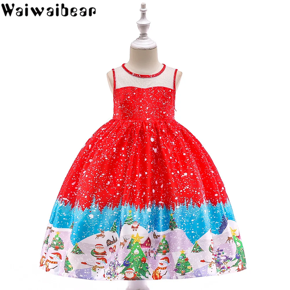 Baby Kids Dresses Christmas Dress Girls Short Sleeve Princess Ball Gown Clothes | Детская одежда и обувь