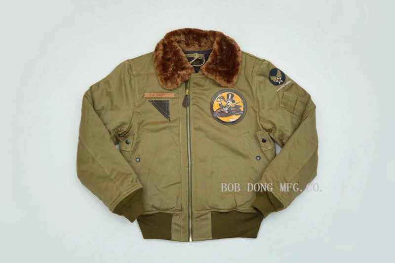 BOB DONG USAAF B-15A летная куртка винтажная американская армейская Мужская Летающая куртка-бомбер B-15 - Цвет: Khaki