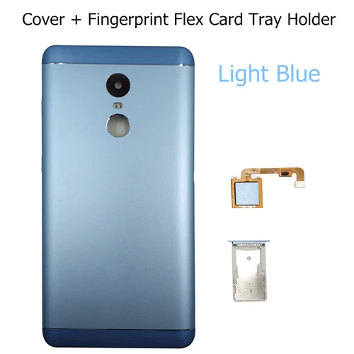 Light Blue Set 3 Для Xiaomi Redmi Note 4 Global батарея задняя крышка задняя дверь корпус лоток для карт держатель отпечатков пальцев гибкий кабель Note4X - Цвет: Light Blue Set 3