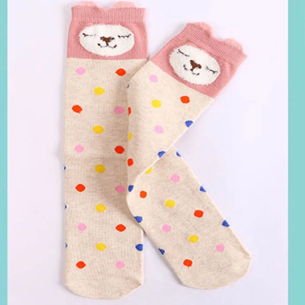 Милые носки для девочек Теплые Гольфы выше колена с милыми ушками животных из