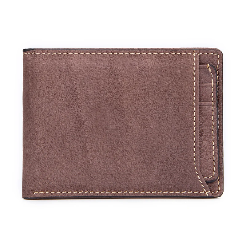 Мужской кошелек Muurdde повседневный короткий бумажник из натуральной кожи с Rfid