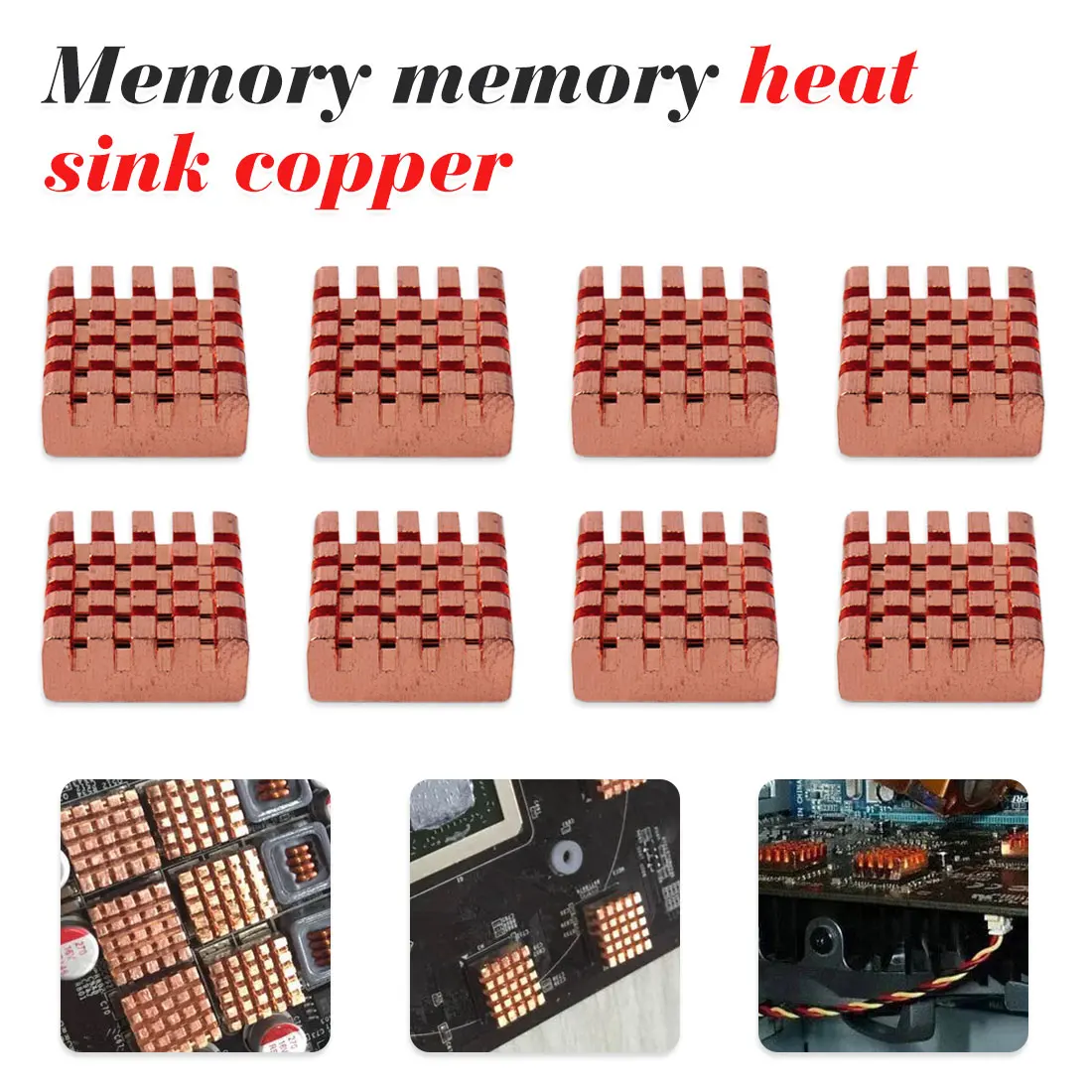8 шт. мини медная память дисплей радиатор медь 13*12*4 мм для VGA GPU DDR DDR2 DDR3 ram