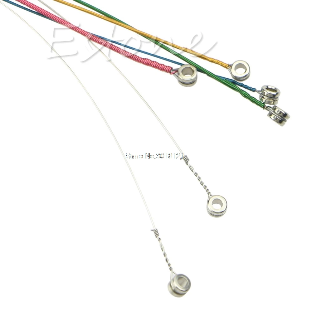 

Free shipping 1 Set 6Pcs Rainbow Colorful Color Strings for Acoustic Guitar Ukulele Instrument