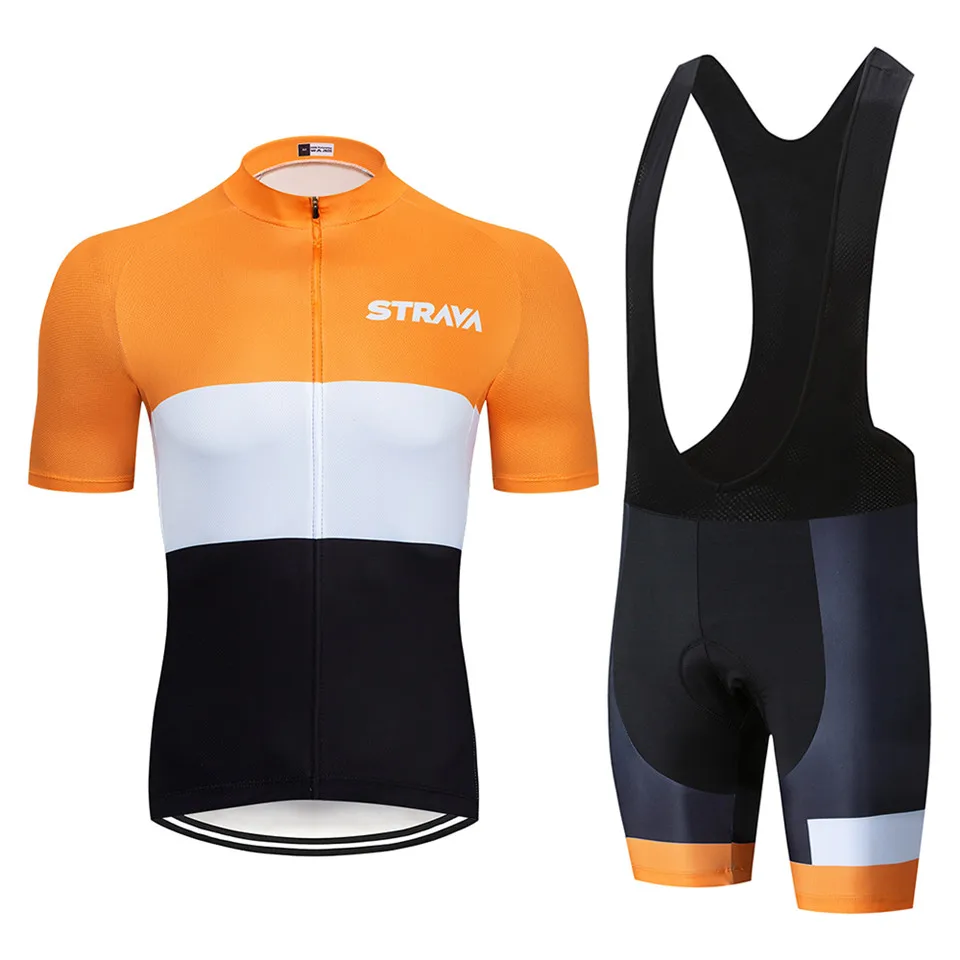 2019 STRAVA летние мужские Pro Велоспорт Джерси комплект велосипед Костюмы MTB