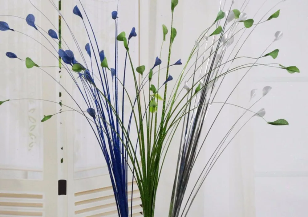 

10pcs Artificial Glitter Powder Butterfly Grass Feather For Flower Arrangement Wedding Christmas Party Garden Home Decoration