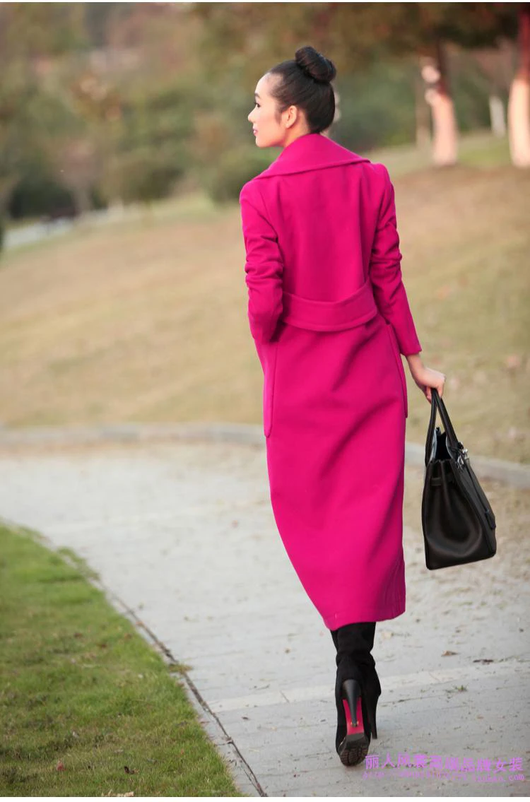 

2019 new long paragraph suit collar woolen coat Hot Products