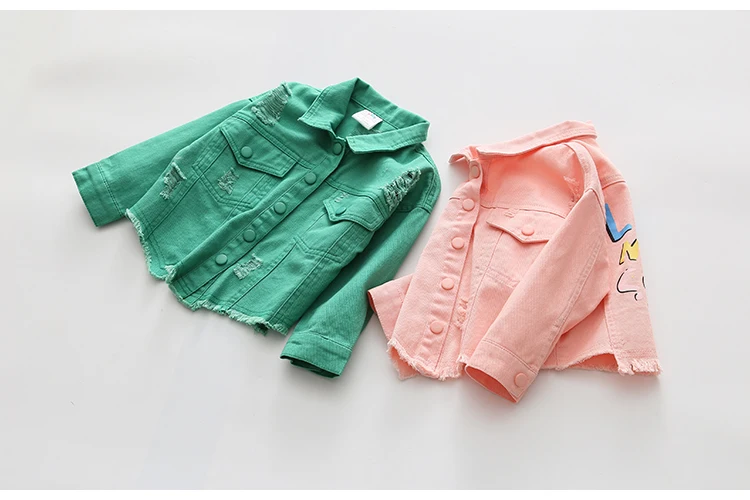 2021 Autumn Spring New Fashion2 3 4-8 10 12 Years Teenage Christmas Gift Little Child Baby Coat Tops Kids Denim Jacket For Girls | Детская