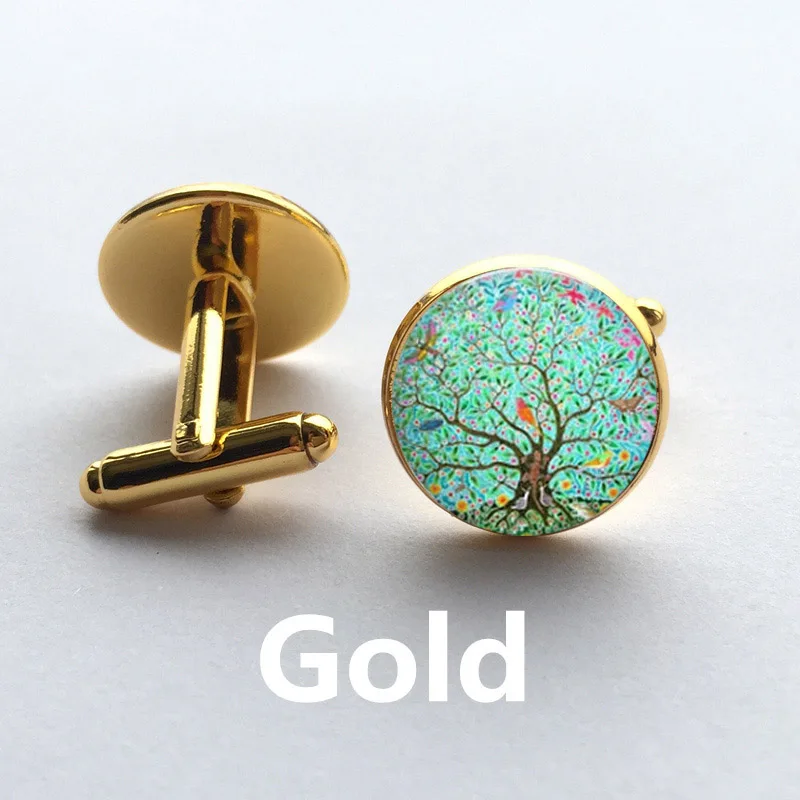 Лидер продаж дерево запонки птицы жизни для нее лес ручной работы Запонки Дерево