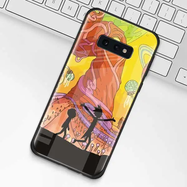 Рик и Морти чехол из закаленного стекла для samsung Galaxy S10 S10e S9 S8 S10 Plus Note 9 A50 A30 - Цвет: 005
