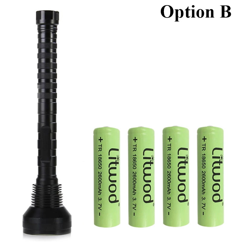 Option B Litwod Z20310 супер яркий 28 светодиодный вспышка светильник фонарь XM-L T6 Алюминий Водонепроницаемый мощный высокий светильник для 18650 или 26650 батареи - Испускаемый цвет: Option B