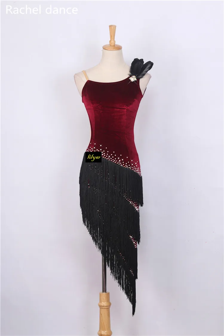 2018 Latin Dance Dress Women Girls Fringe Style Back Opening Cha-Cha Salsa Samba Tango Competition Costume Tassel Lady Top | Тематическая