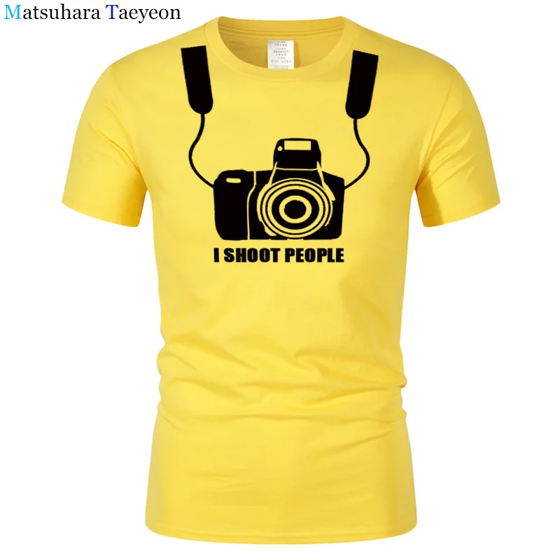 Мужская футболка с круглым вырезом и коротким рукавом I Shoot People Adult забавная для