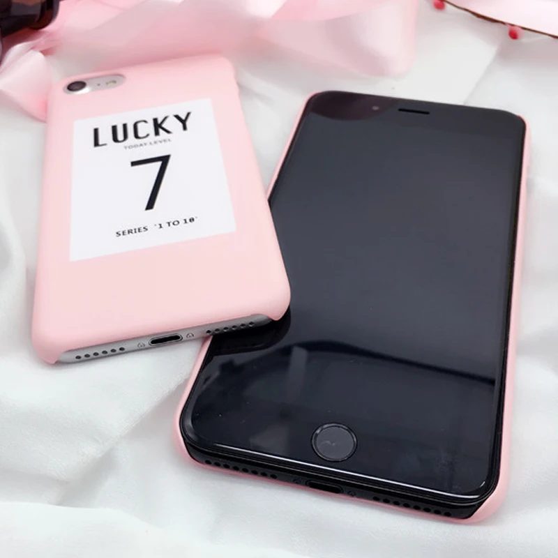 Модный чехол с надписью Lucky Seven для iphone7 жесткий забавными мультяшными буквами iphone