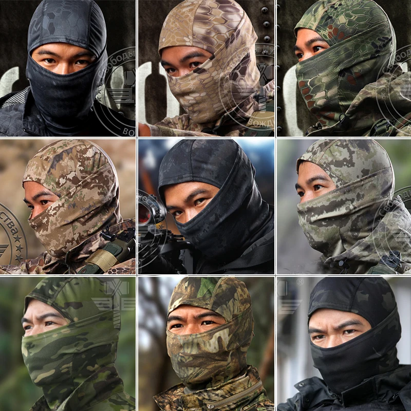 18 Цвет Мультикам Балаклава Тактический Airsoft Охота Открытый Пейнтбол Мотоциклов