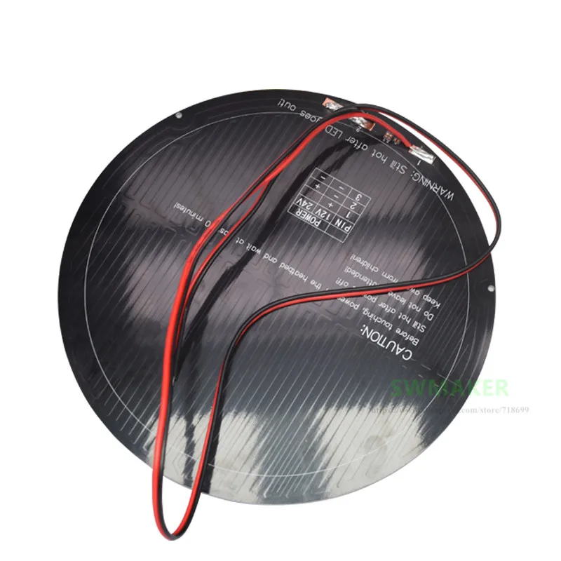 Диаметр 240 мм Kossel 3D принтер heatbed со сварочным кабель 12V 140W поликоровая подложка MK3 круглый горячий кровать